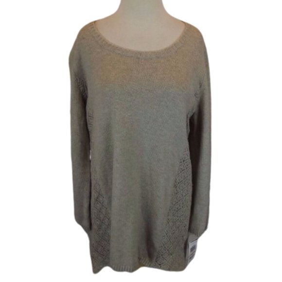 NWT Womens Plus Size 3X Style & Co. Sharkbite Hem Pointelle Knit Sweater Top - Picture 2 of 4